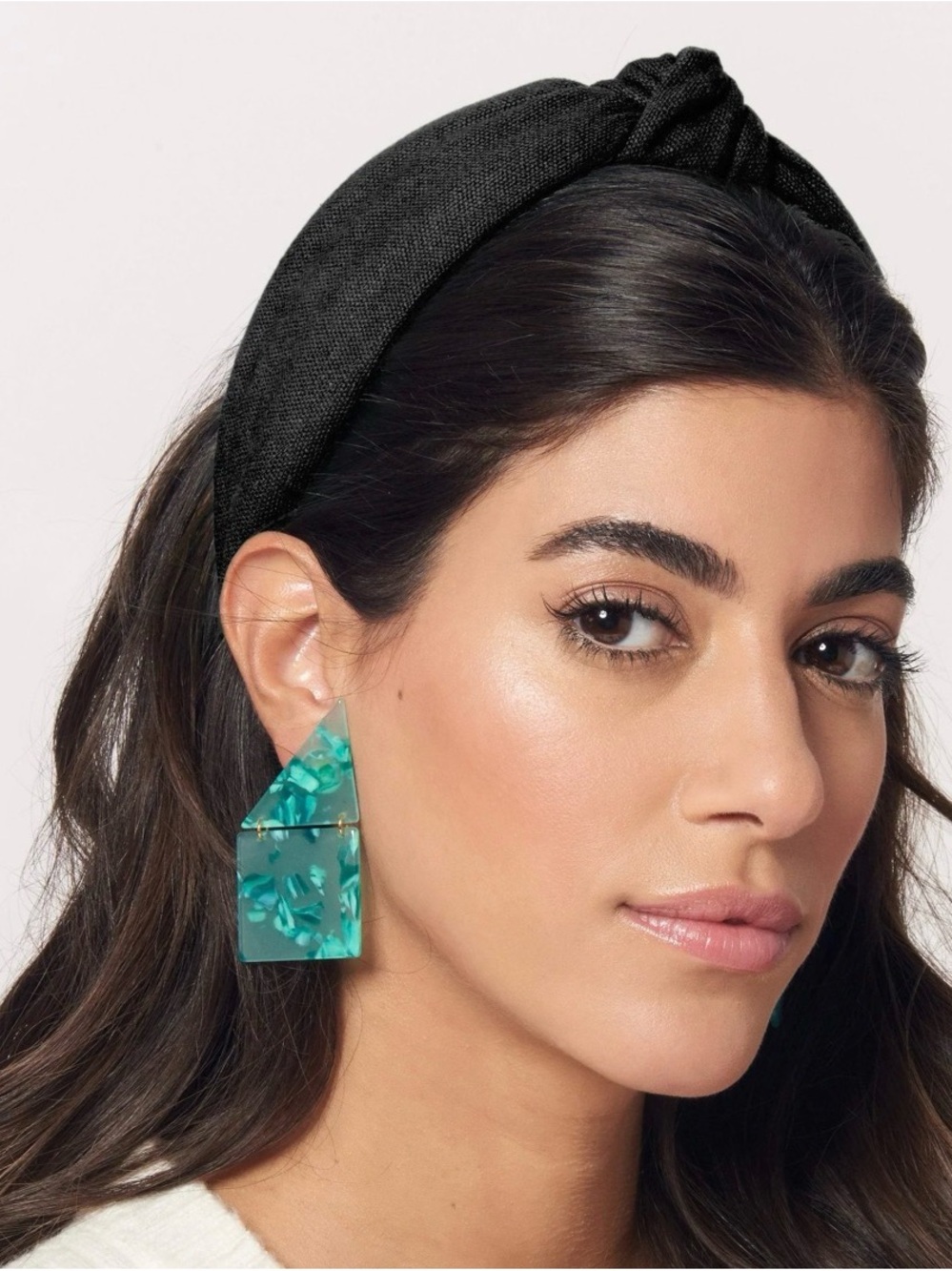 BLACK WOVEN KNOTTED HEADBAND